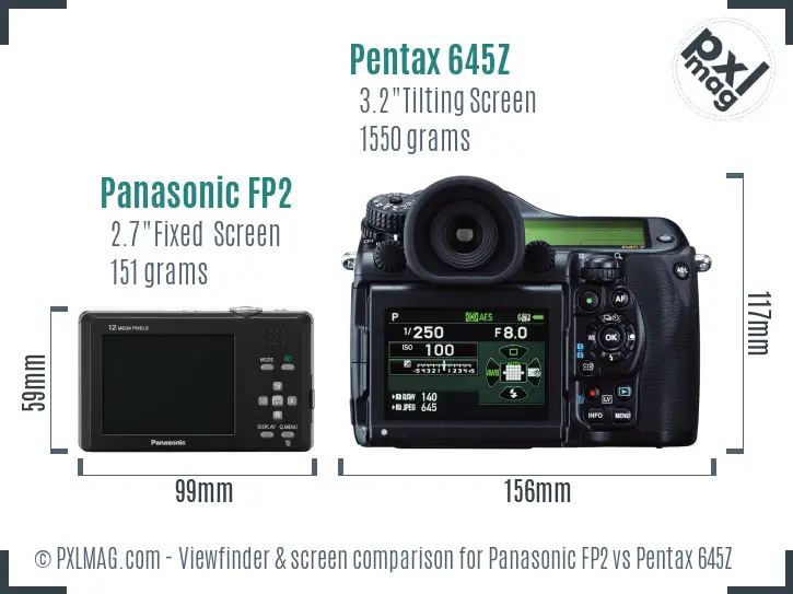 Panasonic FP2 vs Pentax 645Z Screen and Viewfinder comparison