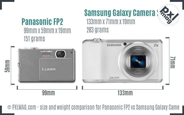 Panasonic FP2 vs Samsung Galaxy Camera 2 size comparison Panasonic FP2 vs Samsung Galaxy Camera 2 size comparison