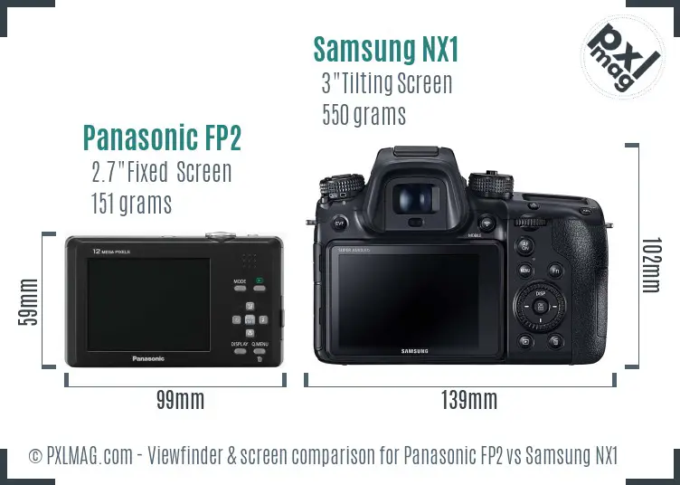Panasonic FP2 vs Samsung NX1 Screen and Viewfinder comparison Panasonic FP2 vs Samsung NX1 Screen and Viewfinder comparison