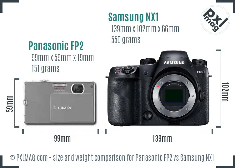 Panasonic FP2 vs Samsung NX1 size comparison Panasonic FP2 vs Samsung NX1 size comparison