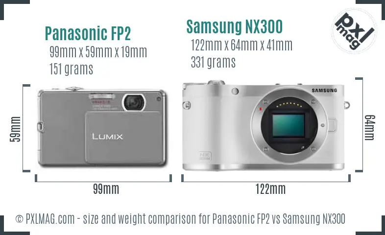 Panasonic FP2 vs Samsung NX300 size comparison Panasonic FP2 vs Samsung NX300 size comparison