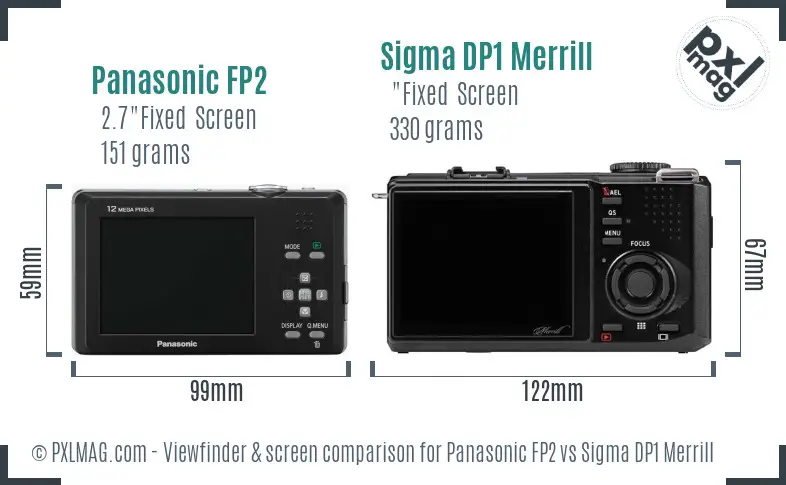 Panasonic FP2 vs Sigma DP1 Merrill Screen and Viewfinder comparison