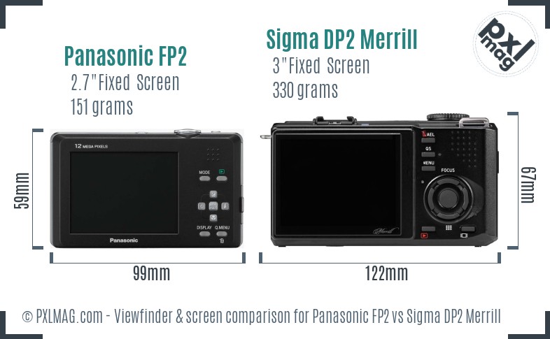 Panasonic FP2 vs Sigma DP2 Merrill Screen and Viewfinder comparison