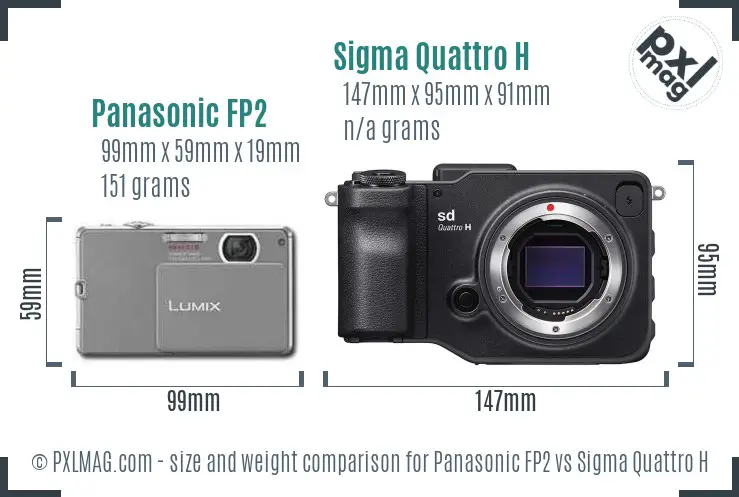 Panasonic FP2 vs Sigma Quattro H size comparison