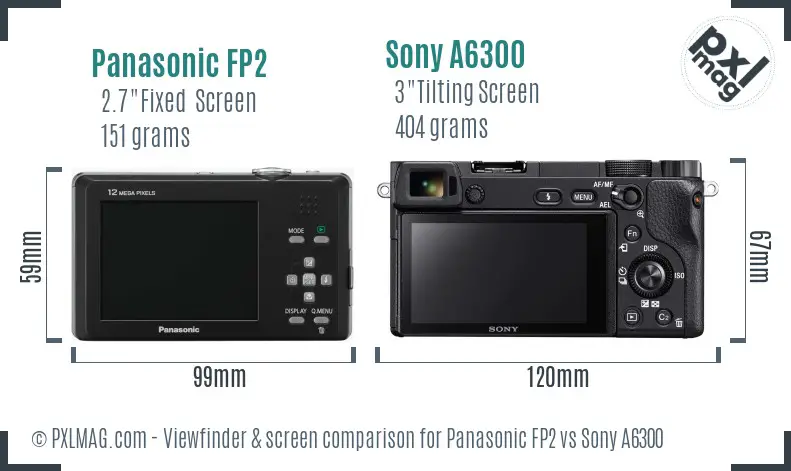 Panasonic FP2 vs Sony A6300 Screen and Viewfinder comparison
