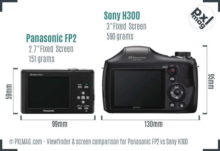 Panasonic FP2 vs Sony H300 Screen and Viewfinder comparison