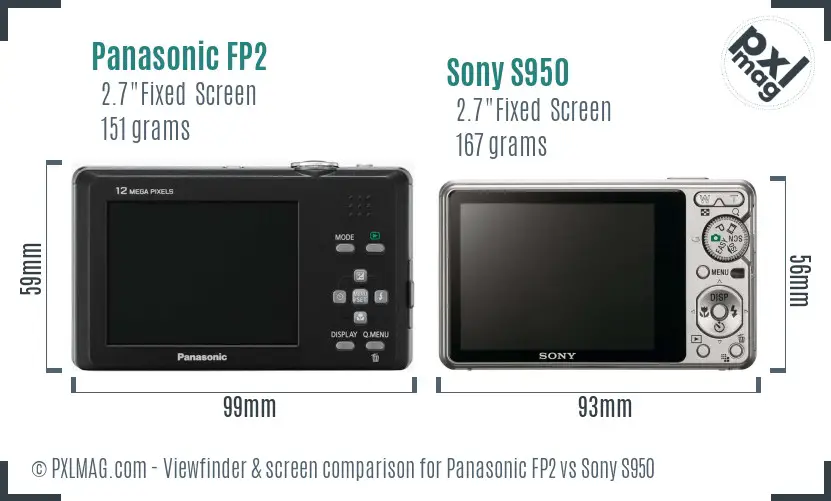 Panasonic FP2 vs Sony S950 Screen and Viewfinder comparison
