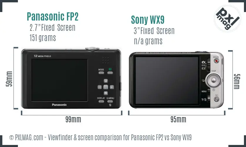 Panasonic FP2 vs Sony WX9 Screen and Viewfinder comparison