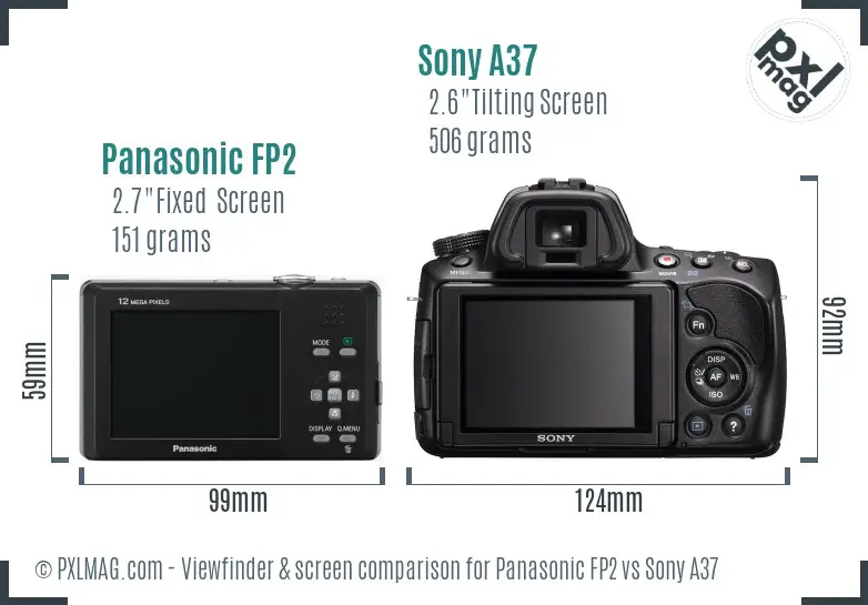 Panasonic FP2 vs Sony A37 Screen and Viewfinder comparison