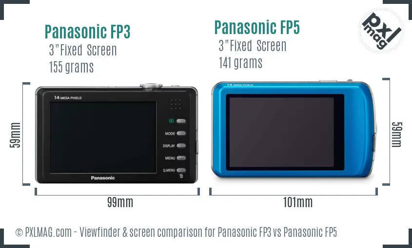 Panasonic FP3 vs Panasonic FP5 Screen and Viewfinder comparison