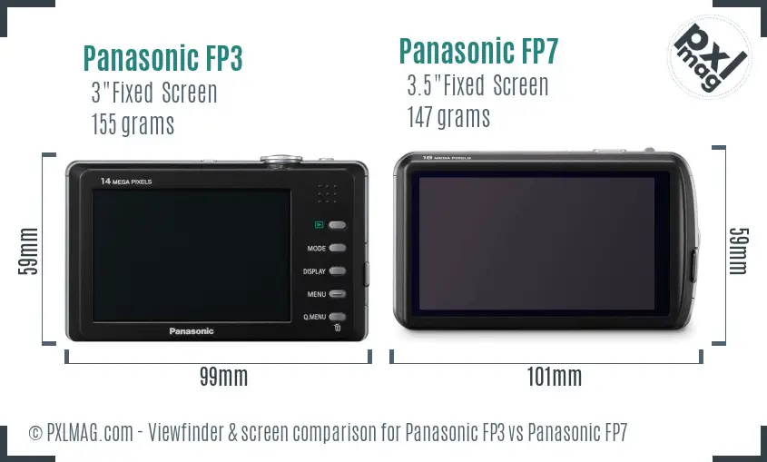 Panasonic FP3 vs Panasonic FP7 Screen and Viewfinder comparison