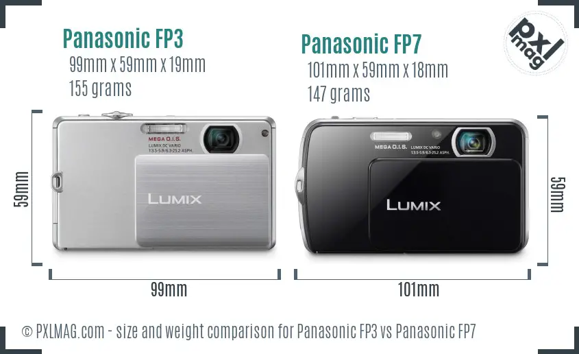 Panasonic FP3 vs Panasonic FP7 size comparison