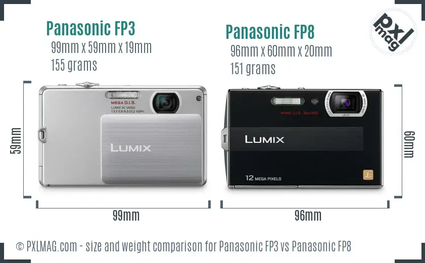 Panasonic FP3 vs Panasonic FP8 size comparison