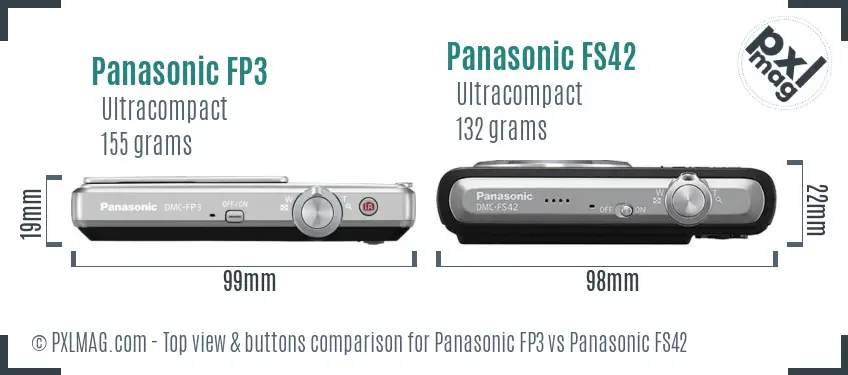 Panasonic FP3 vs Panasonic FS42 top view buttons comparison