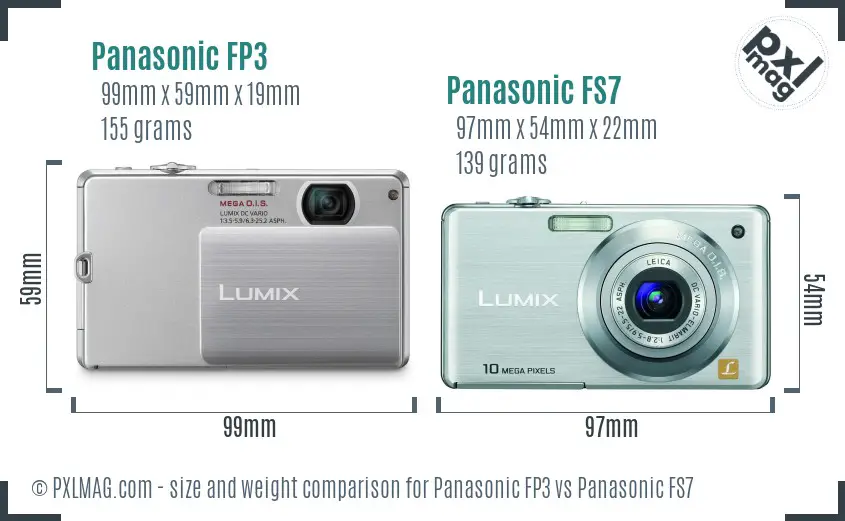 Panasonic FP3 vs Panasonic FS7 size comparison