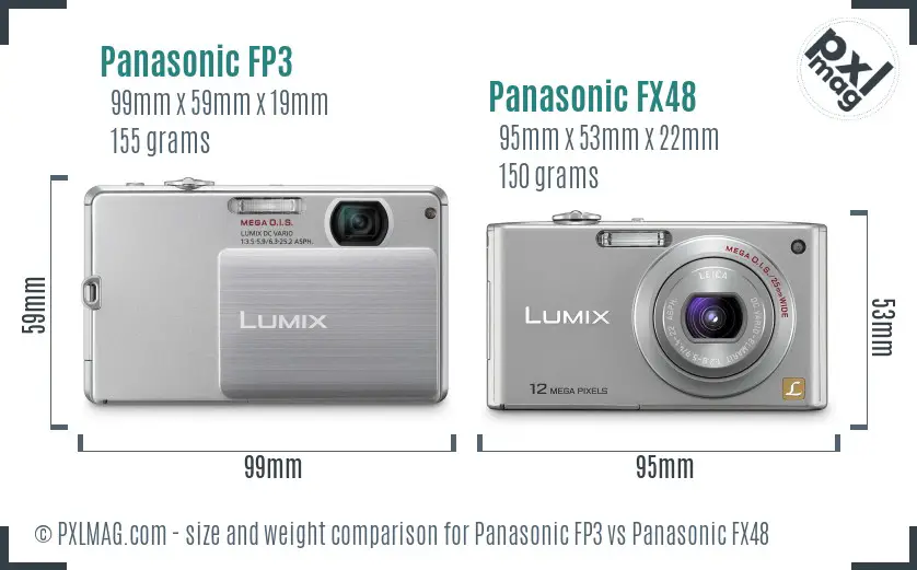 Panasonic FP3 vs Panasonic FX48 size comparison