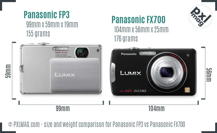 Panasonic FP3 vs Panasonic FX700 size comparison