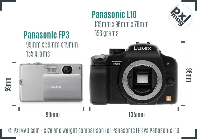 Panasonic FP3 vs Panasonic L10 size comparison