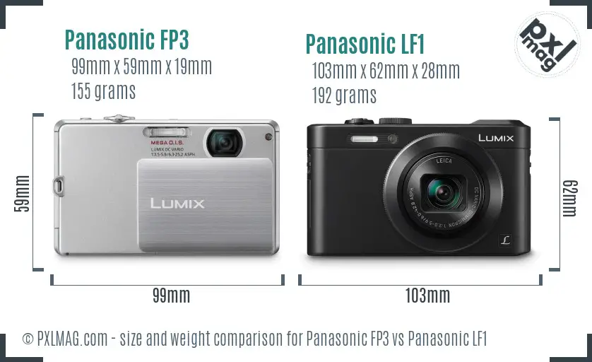 Panasonic FP3 vs Panasonic LF1 size comparison