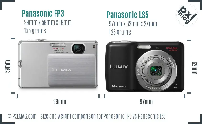 Panasonic FP3 vs Panasonic LS5 size comparison