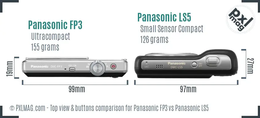 Panasonic FP3 vs Panasonic LS5 top view buttons comparison