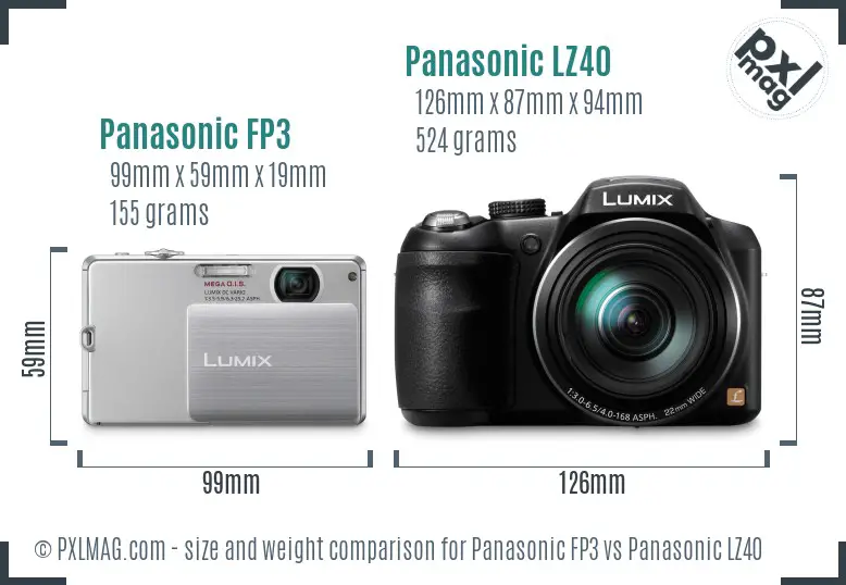 Panasonic FP3 vs Panasonic LZ40 size comparison Panasonic FP3 vs Panasonic LZ40 size comparison