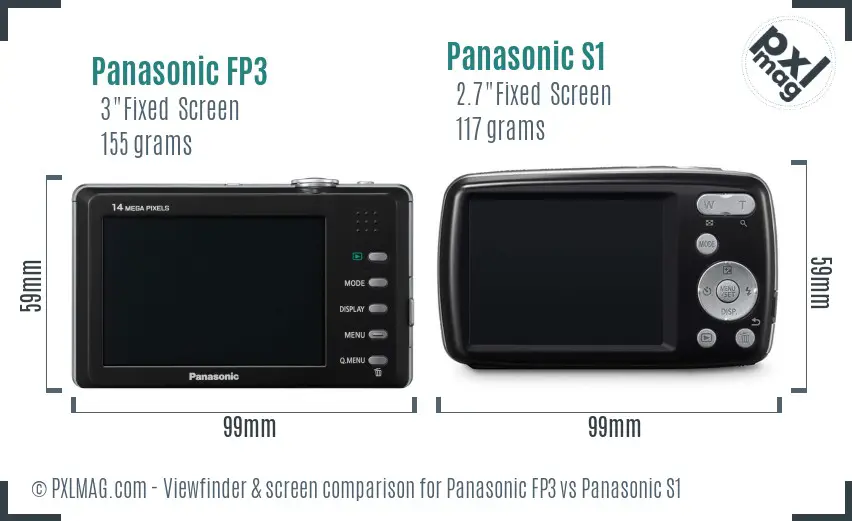 Panasonic FP3 vs Panasonic S1 Screen and Viewfinder comparison