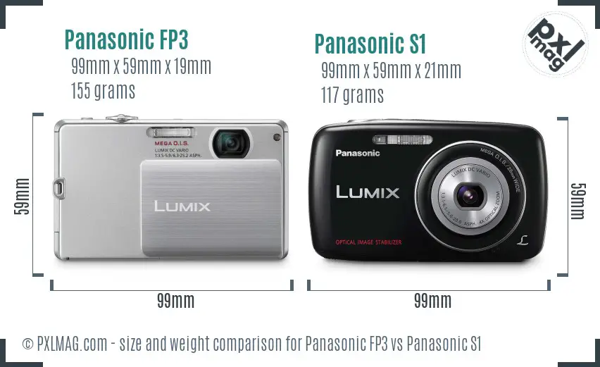Panasonic FP3 vs Panasonic S1 size comparison
