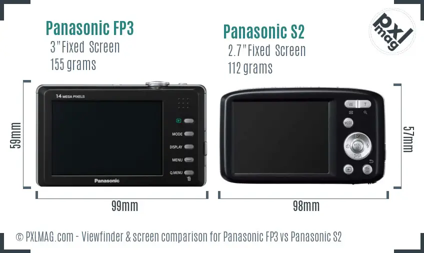 Panasonic FP3 vs Panasonic S2 Screen and Viewfinder comparison Panasonic FP3 vs Panasonic S2 Screen and Viewfinder comparison