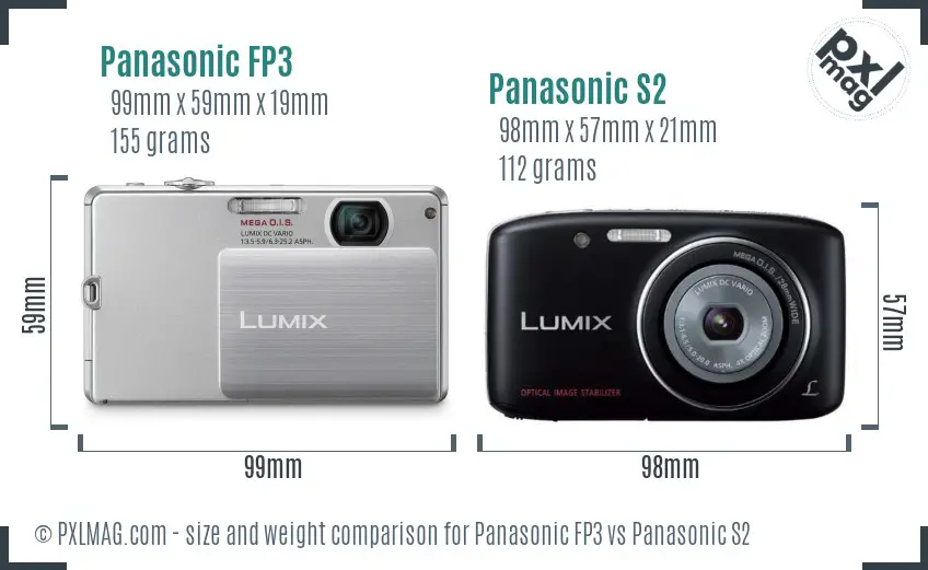 Panasonic FP3 vs Panasonic S2 size comparison Panasonic FP3 vs Panasonic S2 size comparison