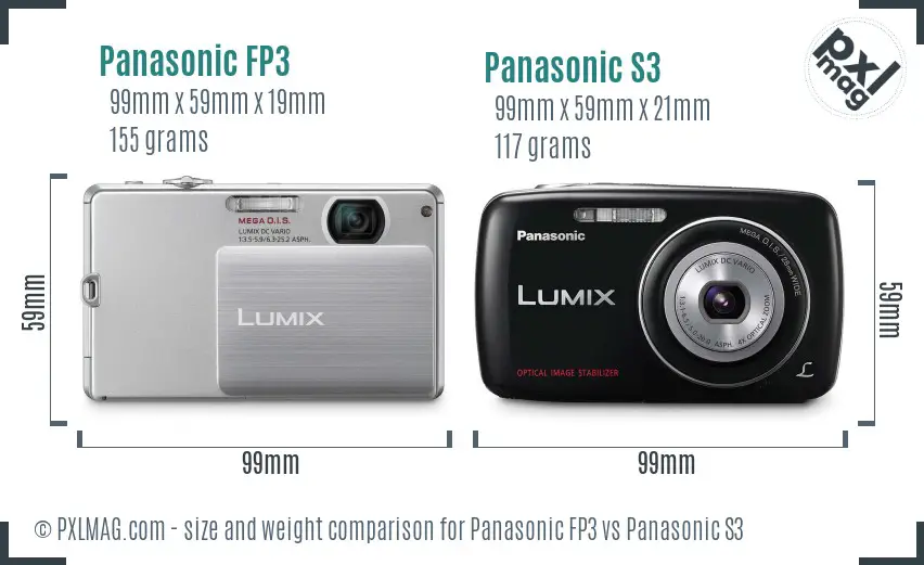 Panasonic FP3 vs Panasonic S3 size comparison