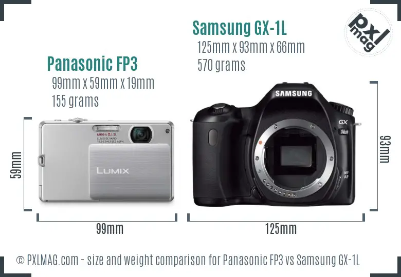 Panasonic FP3 vs Samsung GX-1L size comparison