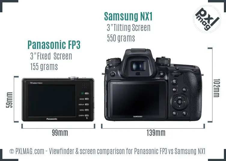 Panasonic FP3 vs Samsung NX1 Screen and Viewfinder comparison