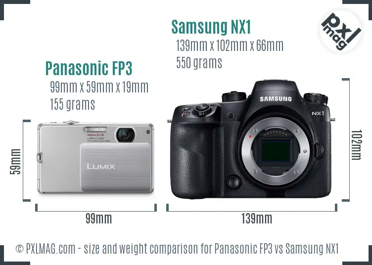 Panasonic FP3 vs Samsung NX1 size comparison Panasonic FP3 vs Samsung NX1 size comparison