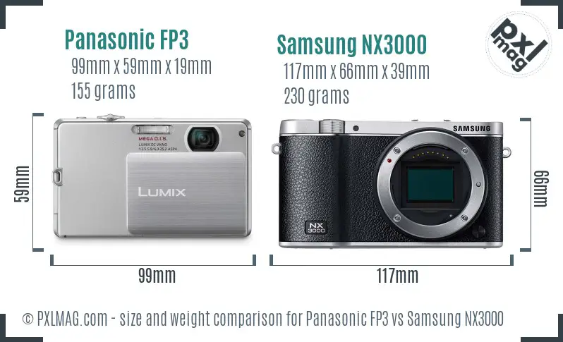 Panasonic FP3 vs Samsung NX3000 size comparison Panasonic FP3 vs Samsung NX3000 size comparison