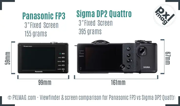 Panasonic FP3 vs Sigma DP2 Quattro Screen and Viewfinder comparison