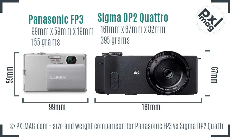 Panasonic FP3 vs Sigma DP2 Quattro size comparison