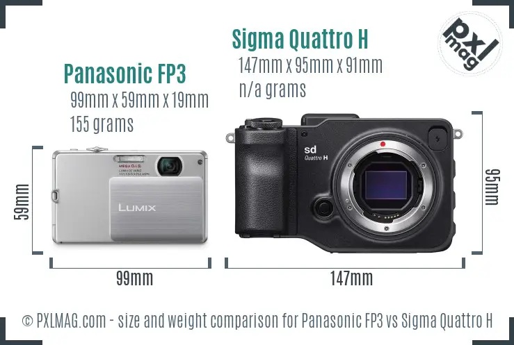 Panasonic FP3 vs Sigma Quattro H size comparison Panasonic FP3 vs Sigma Quattro H size comparison