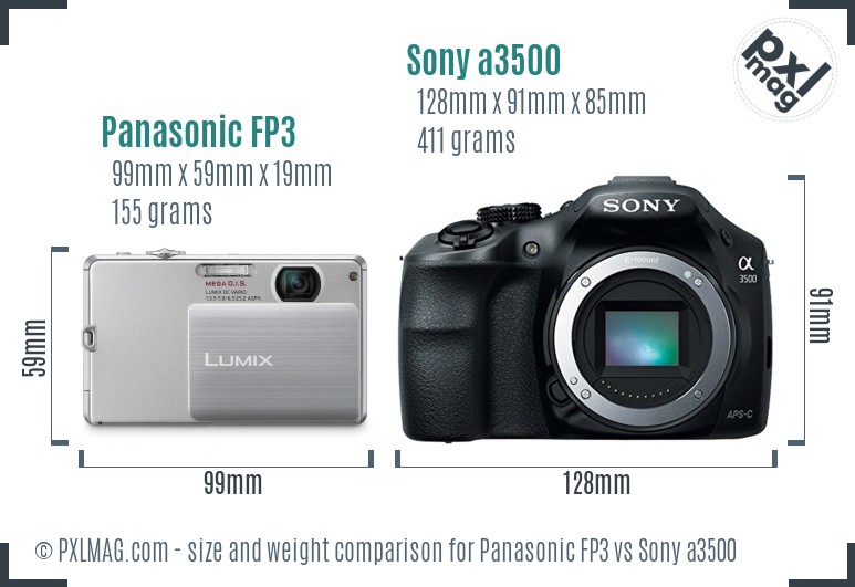 Panasonic FP3 vs Sony a3500 size comparison Panasonic FP3 vs Sony a3500 size comparison