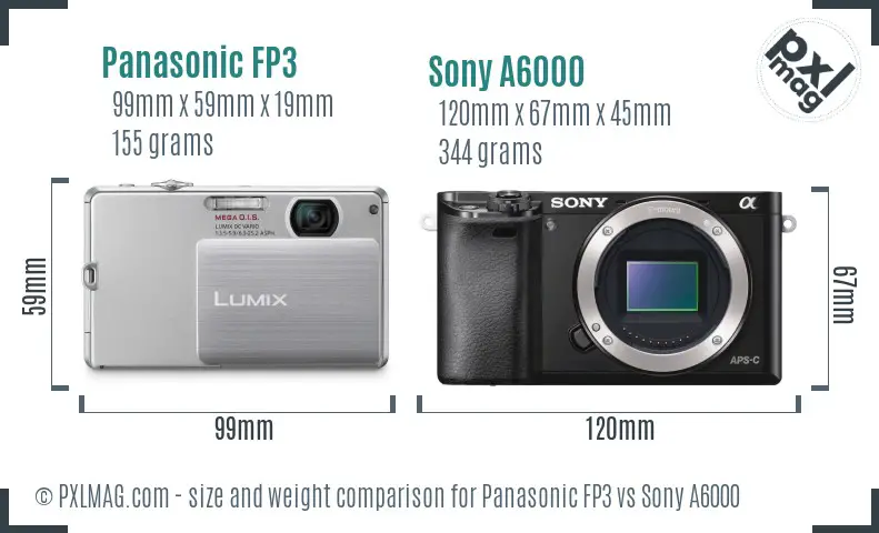 Panasonic FP3 vs Sony A6000 size comparison Panasonic FP3 vs Sony A6000 size comparison