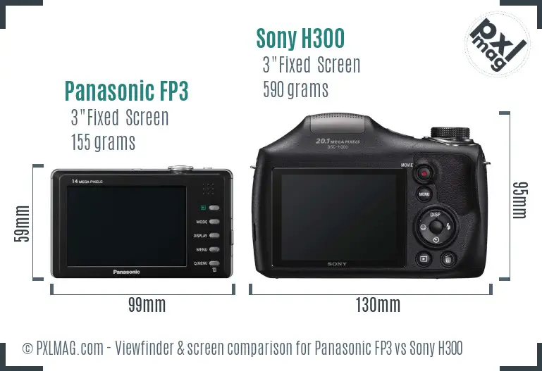 Panasonic FP3 vs Sony H300 Screen and Viewfinder comparison