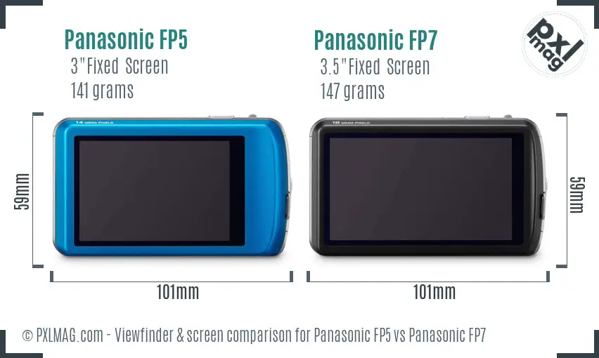 Panasonic FP5 vs Panasonic FP7 Screen and Viewfinder comparison