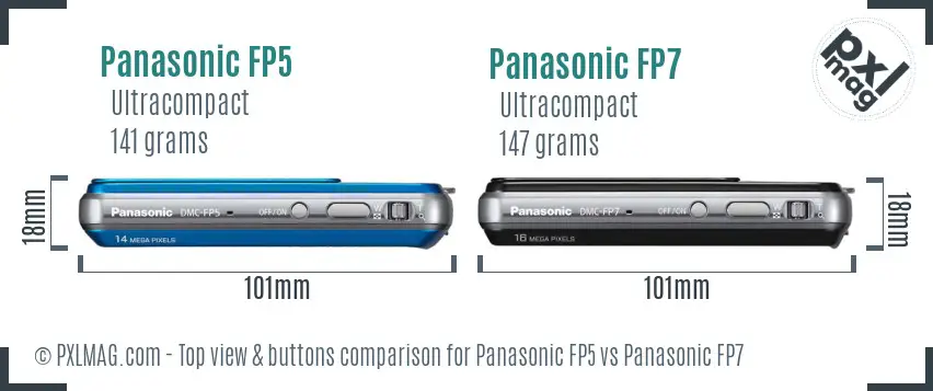 Panasonic FP5 vs Panasonic FP7 top view buttons comparison