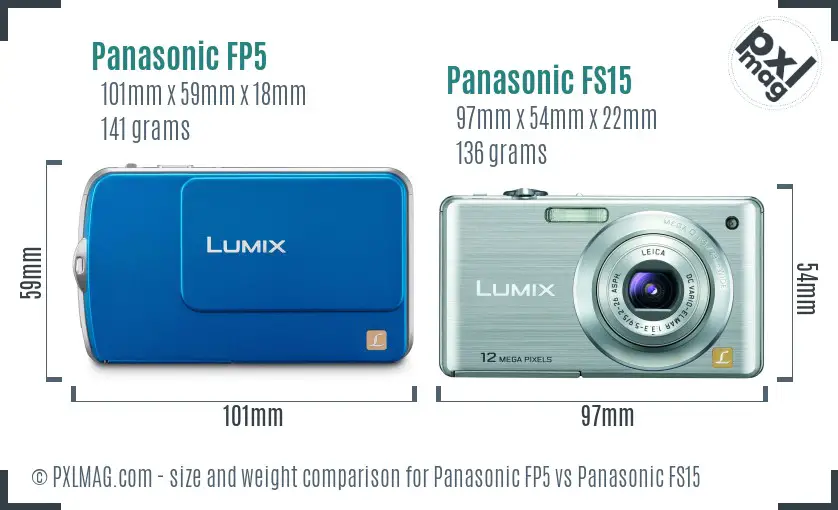 Panasonic FP5 vs Panasonic FS15 size comparison