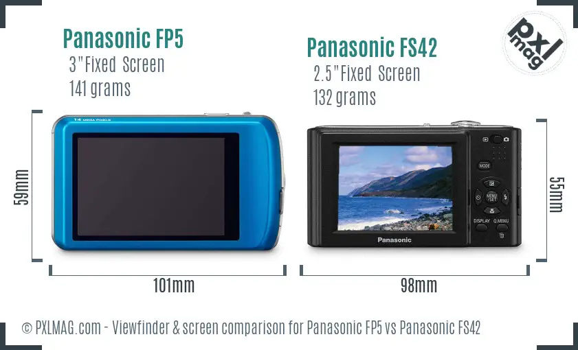 Panasonic FP5 vs Panasonic FS42 Screen and Viewfinder comparison