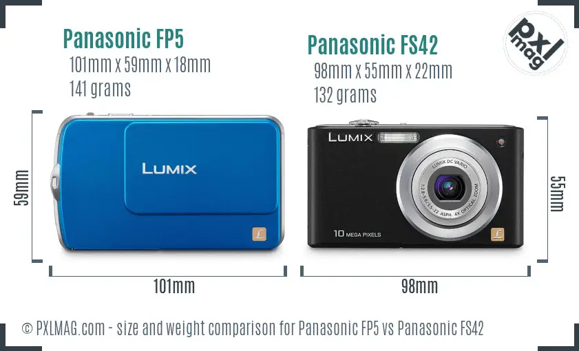 Panasonic FP5 vs Panasonic FS42 size comparison