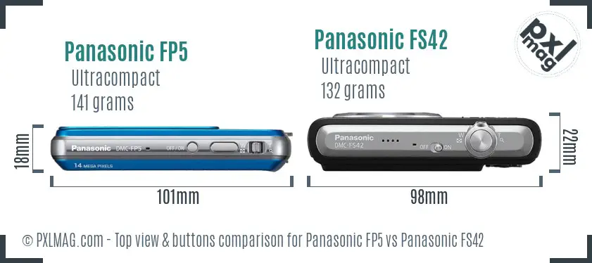 Panasonic FP5 vs Panasonic FS42 top view buttons comparison