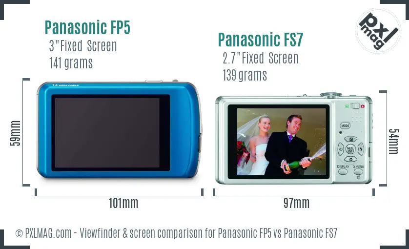 Panasonic FP5 vs Panasonic FS7 Screen and Viewfinder comparison