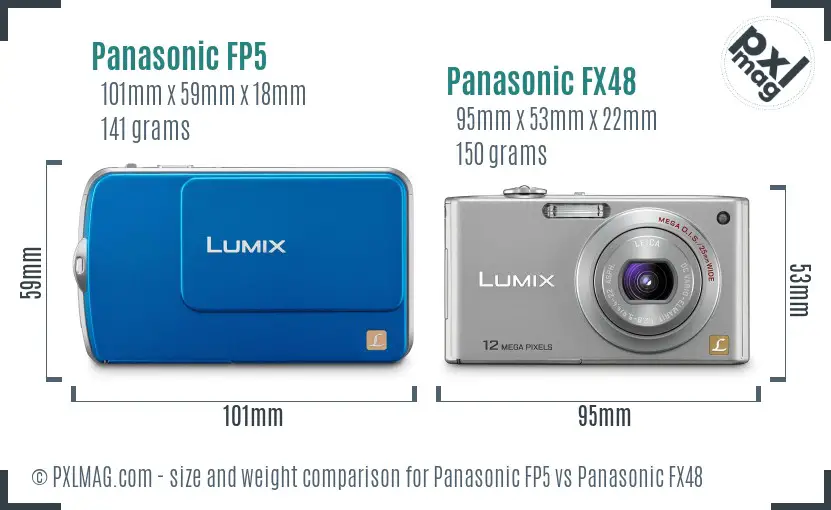 Panasonic FP5 vs Panasonic FX48 size comparison