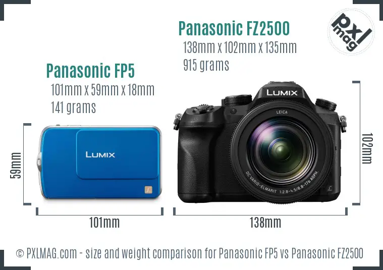 Panasonic FP5 vs Panasonic FZ2500 size comparison